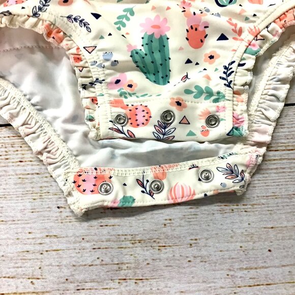 Ruffle Butts Toddler Girls UPF 50+ Long Sleeve Rash Guard SwimsuitSize 18-24M - Picture 7 of 14